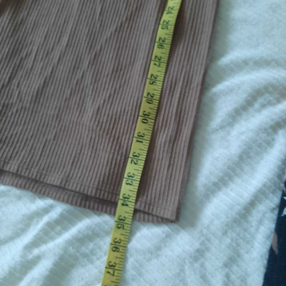 ANTISTAR Rib Fitted Dress Brown Tan Small - Picture 5 of 7